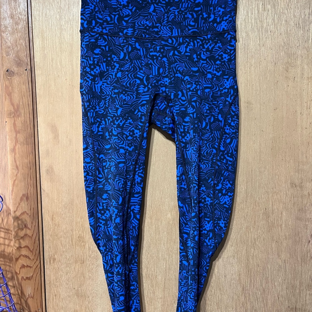 Blue Patterned lulu Leggings